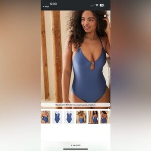 Aerie Shine Rib Full Coverage One Piece Bathing Suit